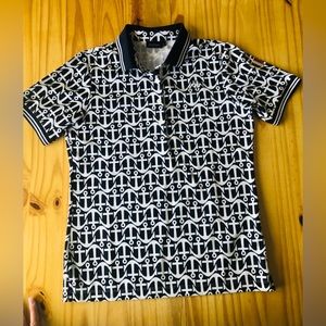 Kappa Women's Polo Shirt Dark Blue With ITALY Flag Sz Large NWT
